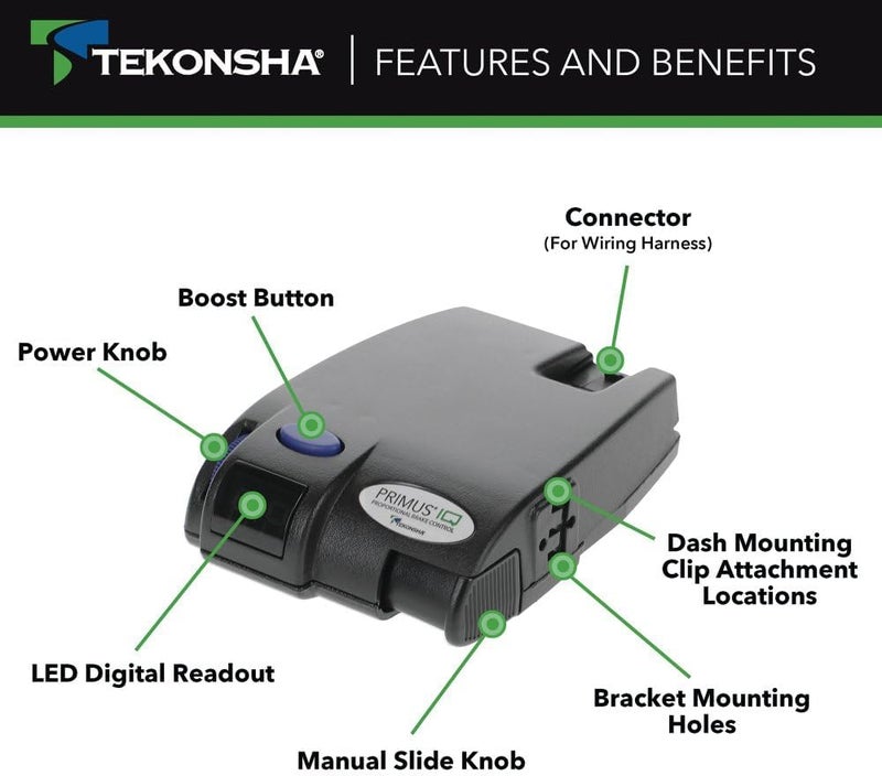 Tekonsha 90160 Primus IQ, Proportional Brake Controller for Trailers with 1-3 Axles, compatible with Ford, GM, Chevy, Dodge, RAM, Toyota, Jeep. Wiring Harness Sold Separately. - Image 4